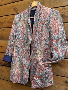 Zara Paisley Blazer in Pink, Orange & Blue Tones